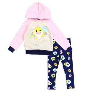 Baby Shark  Girls Toddler Hooded Two-Piece Fleece Set